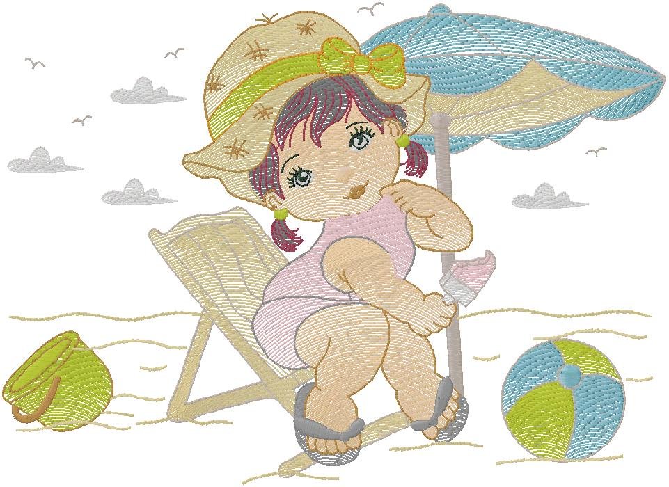 baby Girl - machine embroidery design