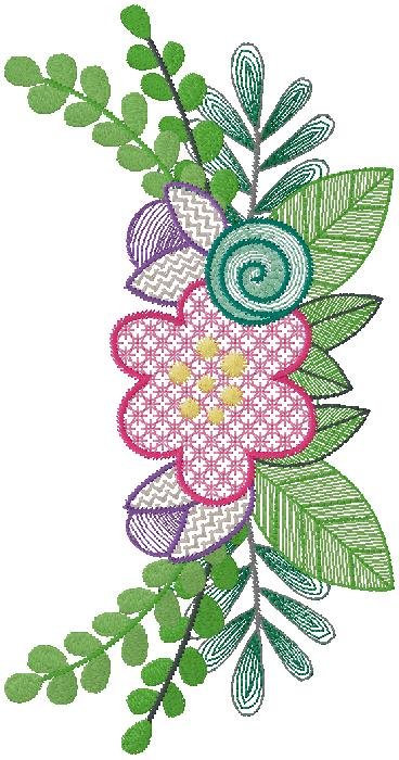 floral machine embroidery design