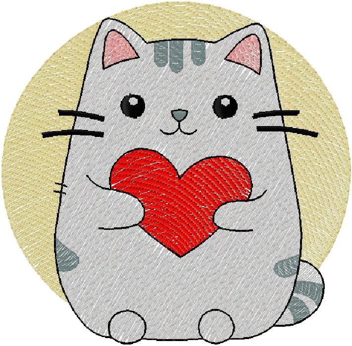 cat machine Embroidery Design