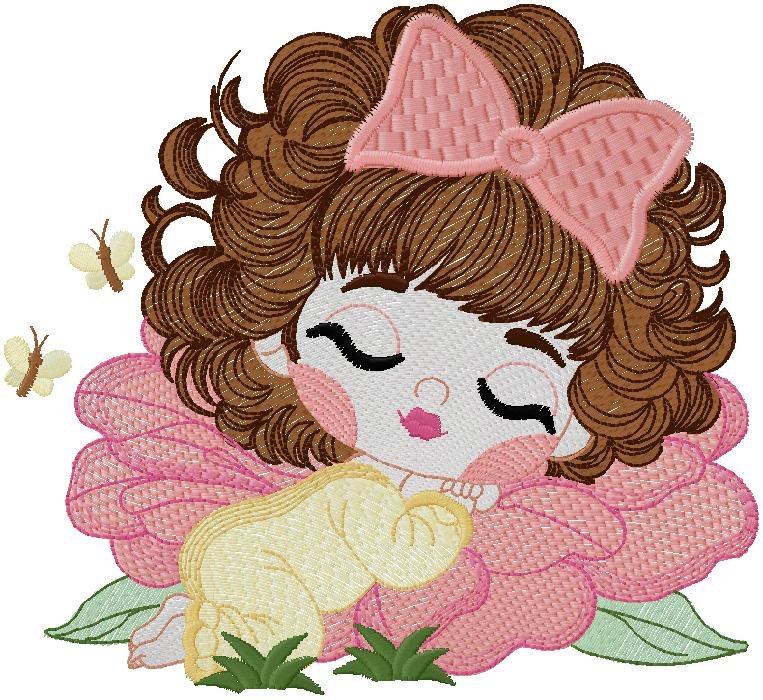 cute Girl machine Embroidery Design