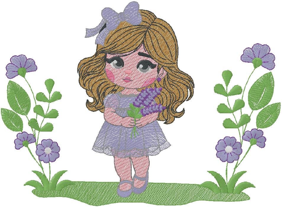 cute Girl - machine embroidery design
