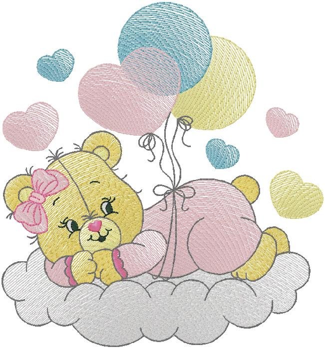 cute Teddy embroidery design