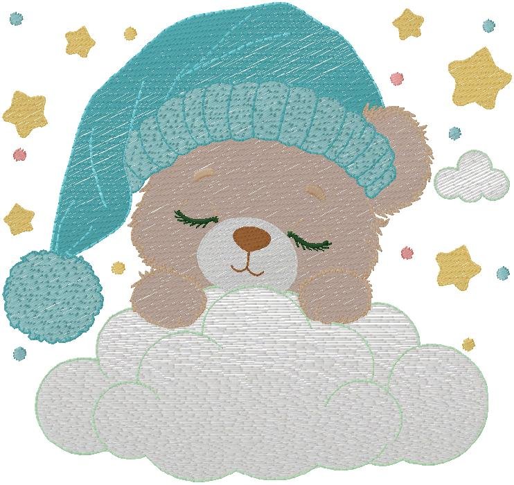 cute Teddy machine Embroidery Design