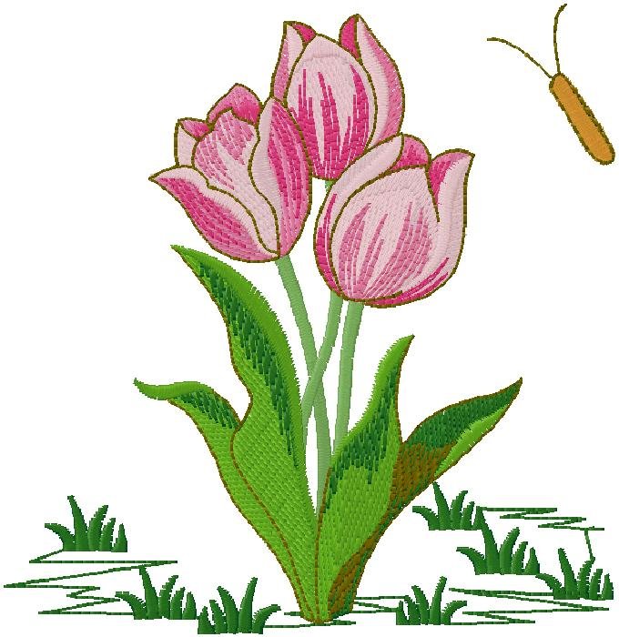 floral machine embroidery design