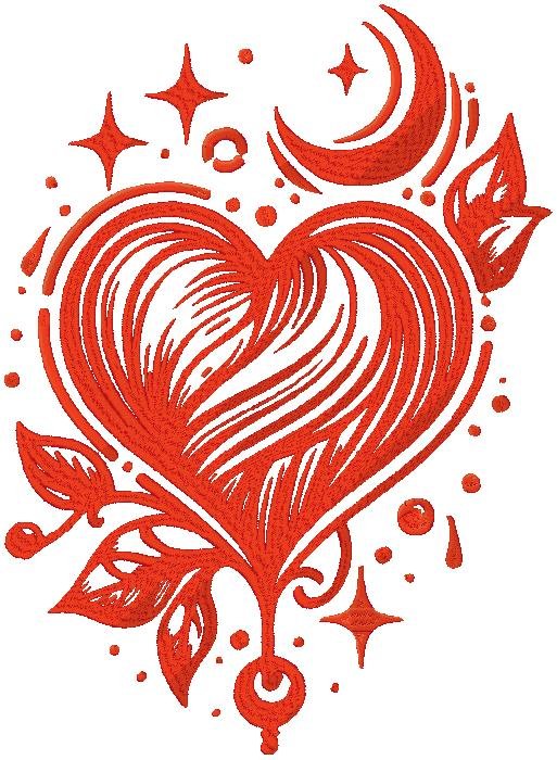 Heart machine Embroidery Design