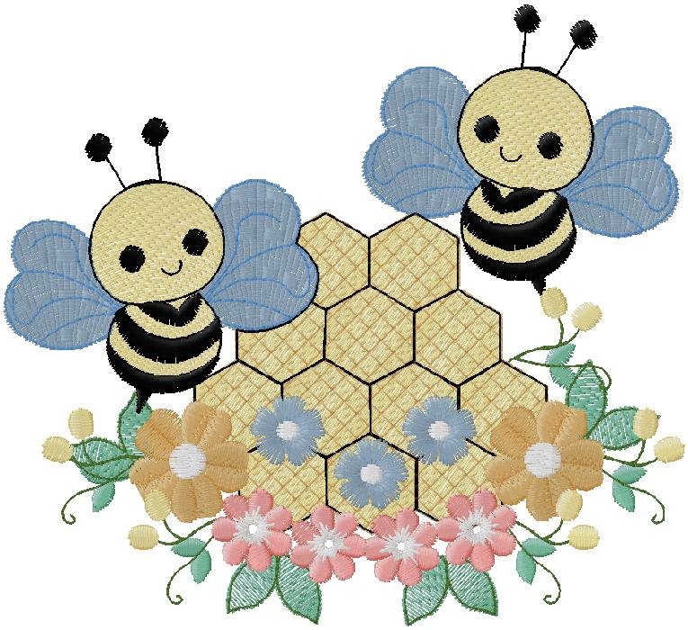 Bee machine Embroidery Design