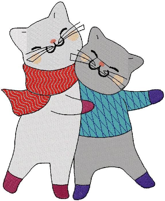 wonderful cats machine Embroidery Design