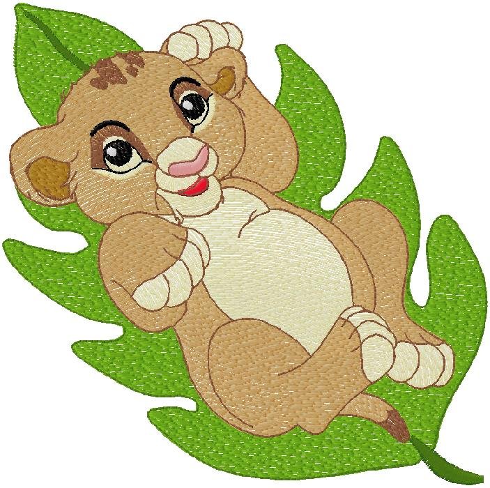 Baby lion Embroidery Design