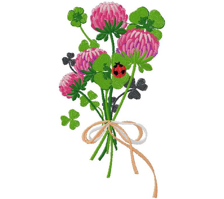 Floral machine embroidery design