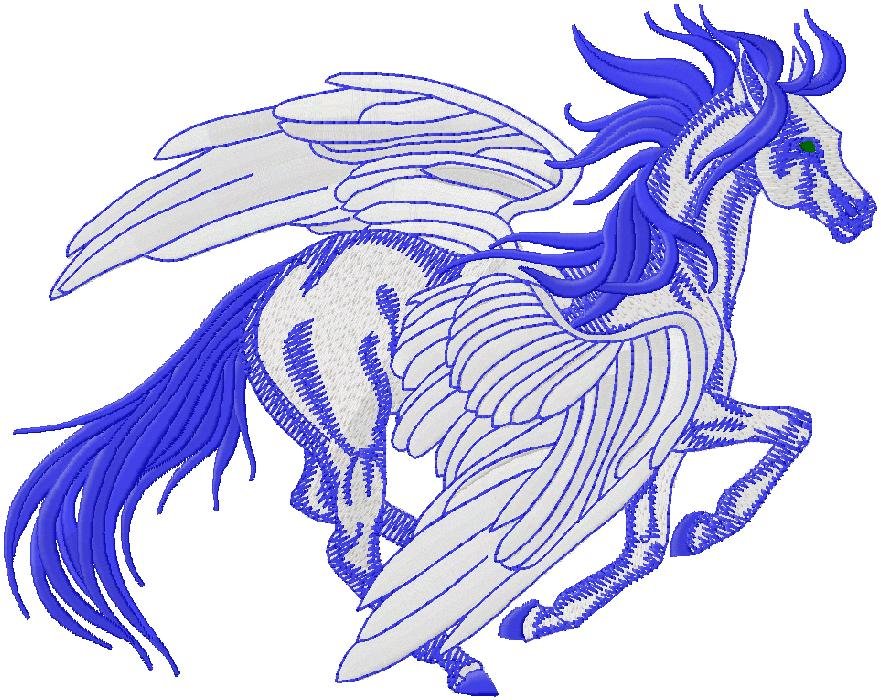 Pegasus machine embroidery design
