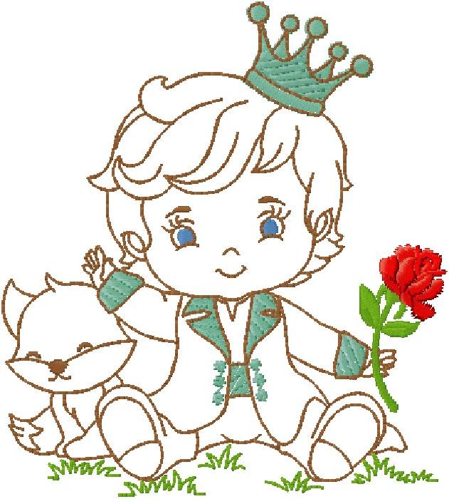 cute Boy King Embroidery Design