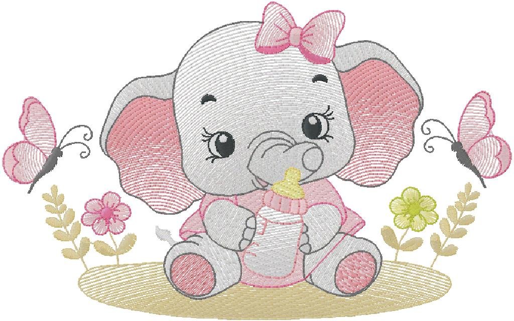 cute Elaphant Baby Embroidery Design