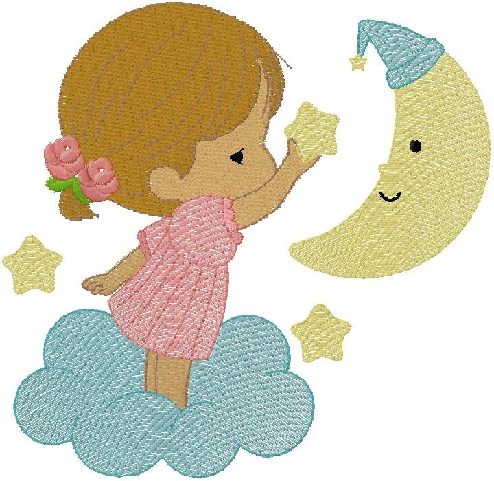 cute Girl Embroidery Design