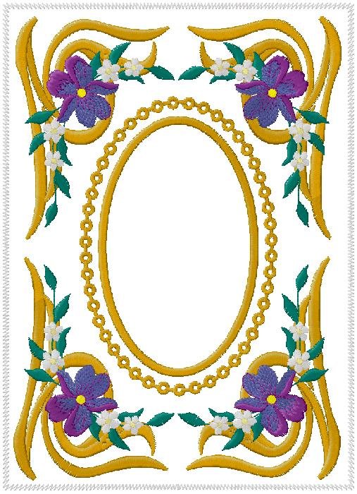 Floral Border Embroidery Design