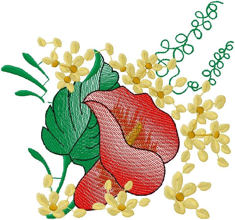 floral embroidery design
