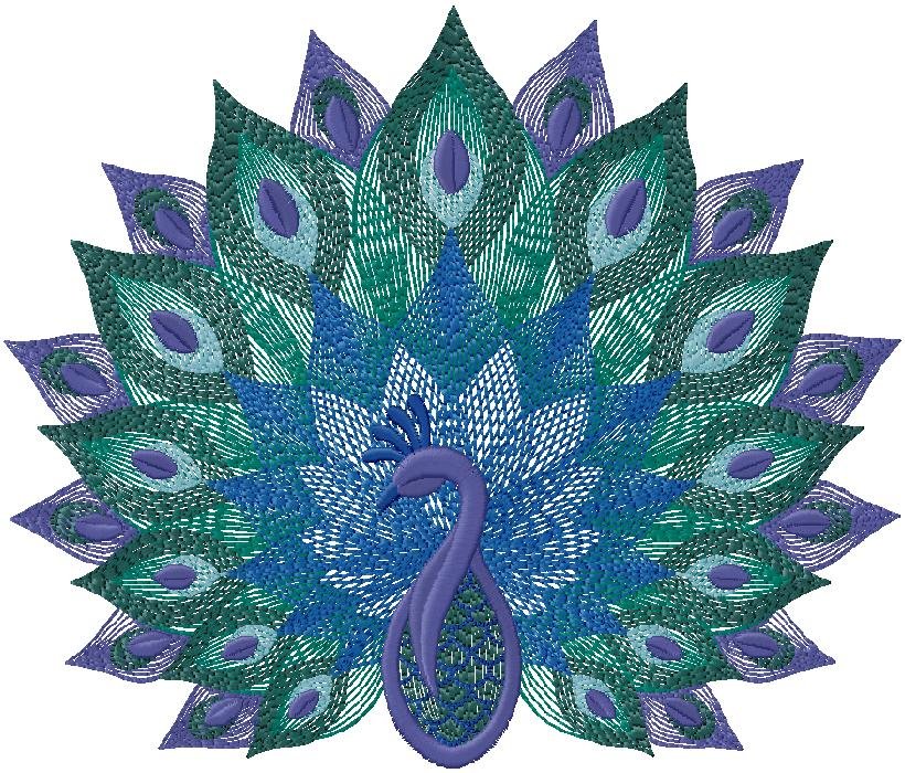Peacock embroidery design