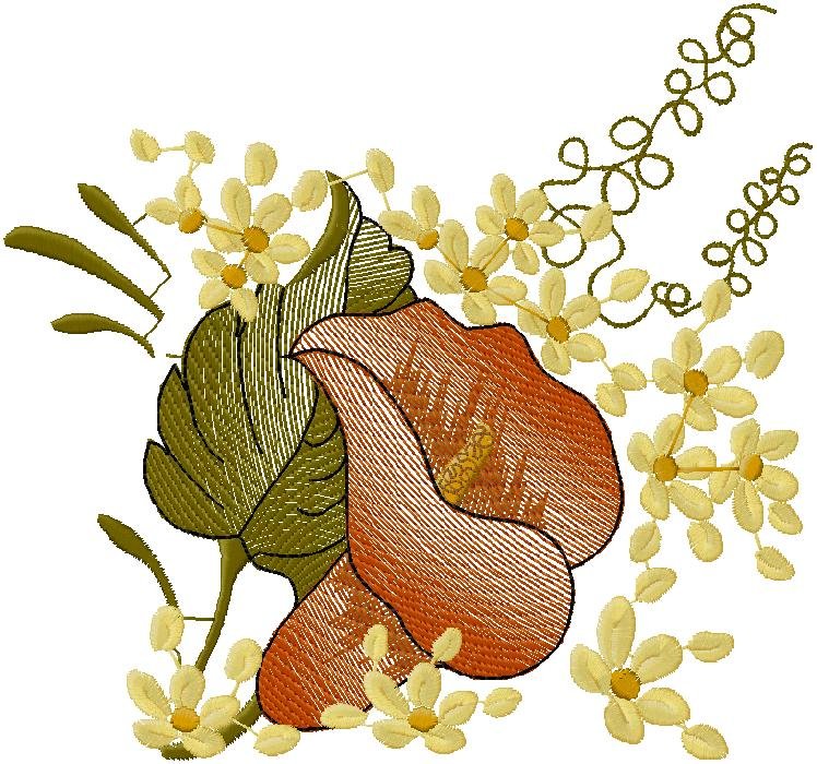 wonderful floral Embroidery Design