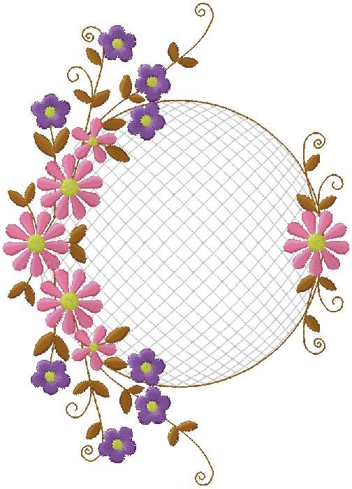 floral machine embroidery design 