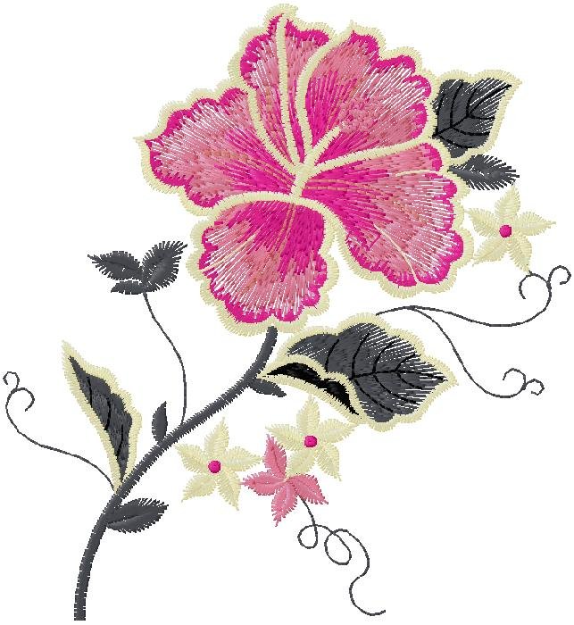 floral machine embroidery design 