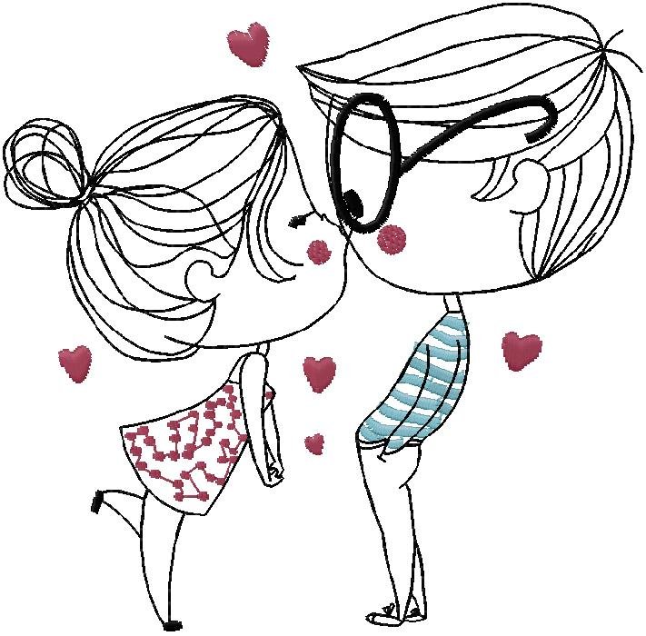 lovely Couple embroidery design 