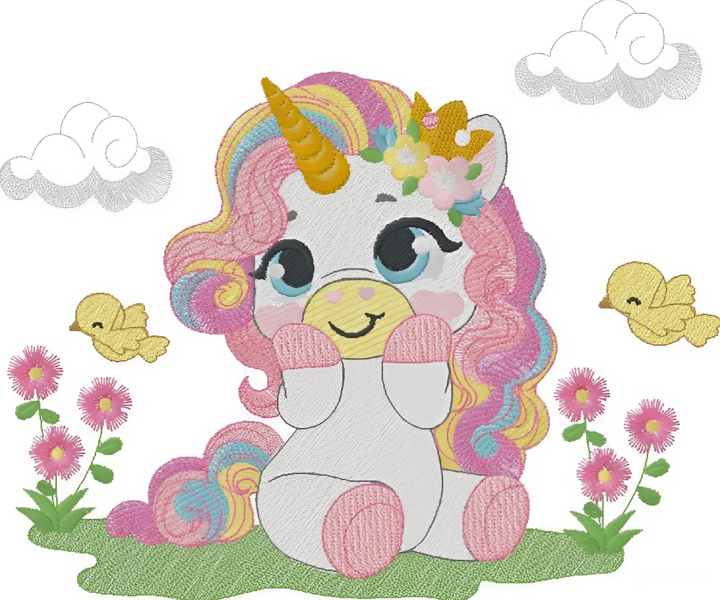 Baby Unicorn embroidery design 