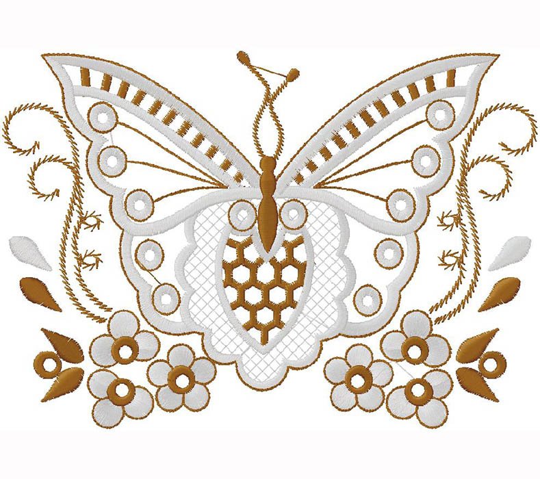 Butterfly machine embroidery design 