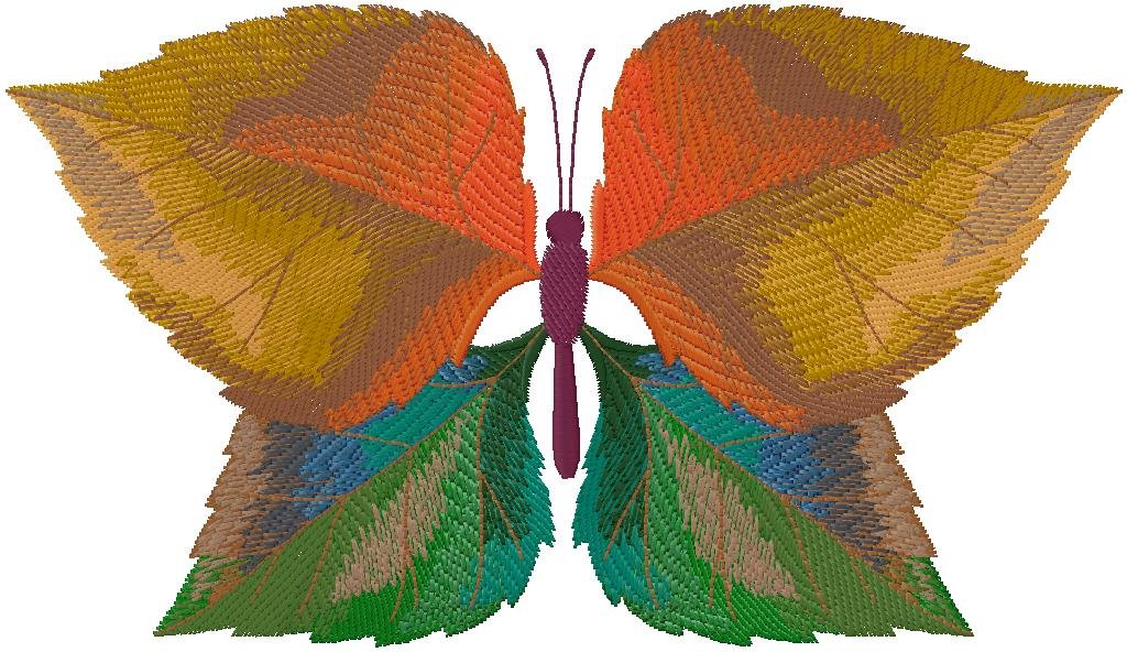 Leaf Butterfly embroidery design