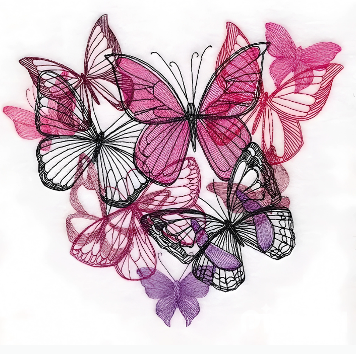 butterflies embroidery design