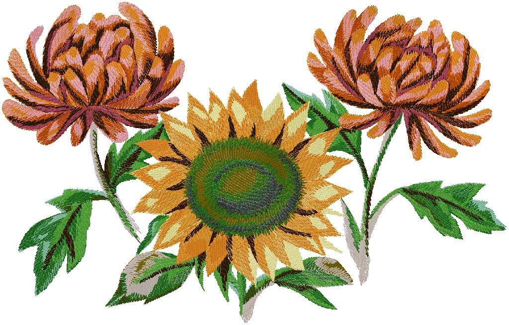 flowers machine embroidery design