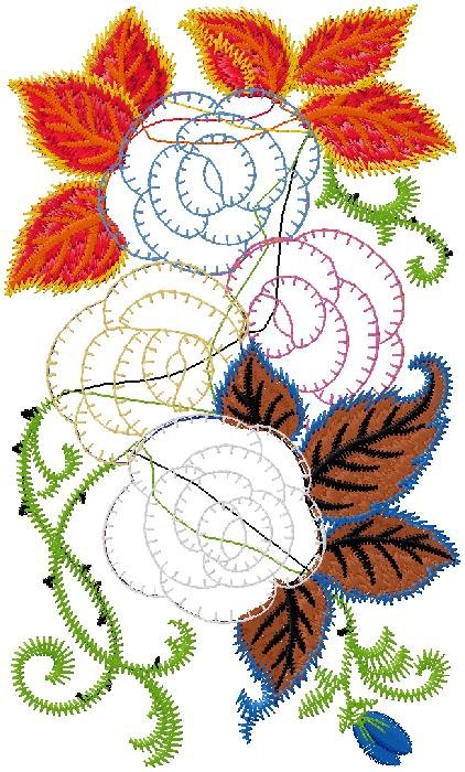 leaves embroidery design