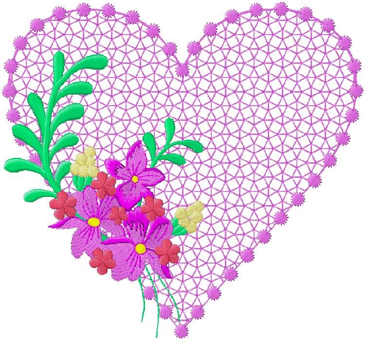 Heart embroidery design