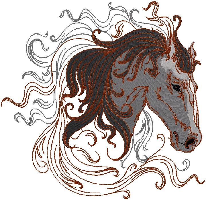 Horse embroidery design