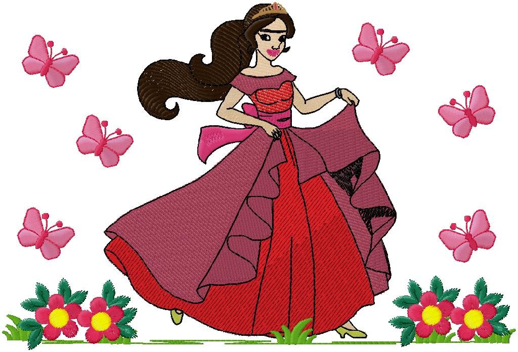 cute princess embroidery design