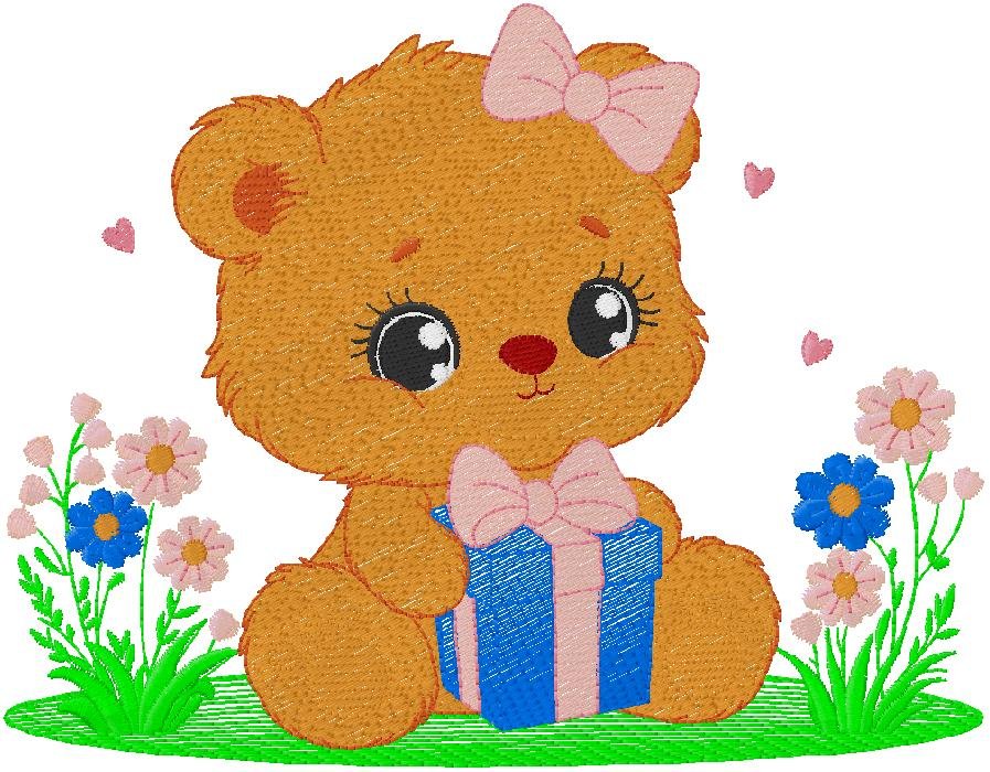 cute Teddy embroidery design