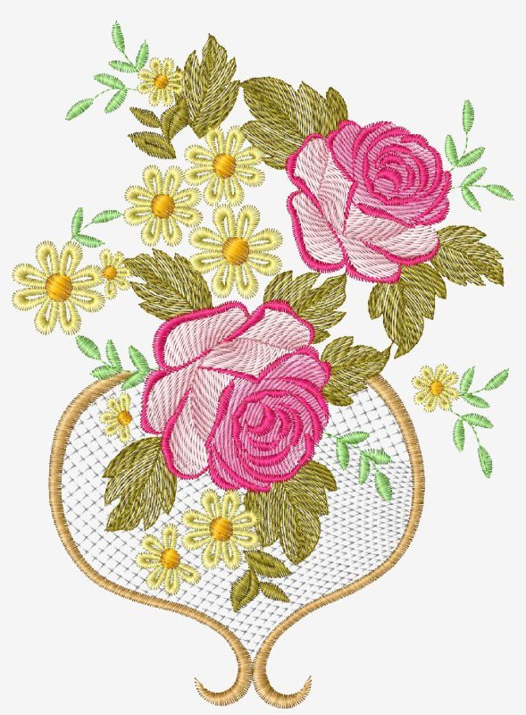 Foral machine embroidery design