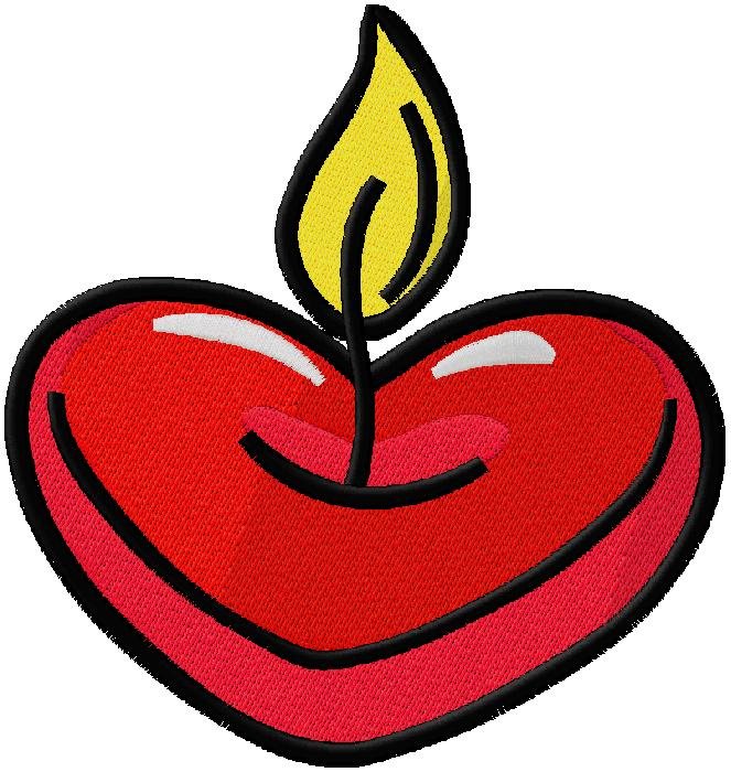 Red Candle embroidery design