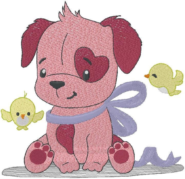 cute puppy embroidery design