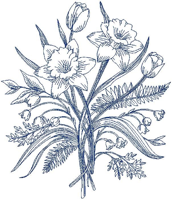 floral machine embroidery design