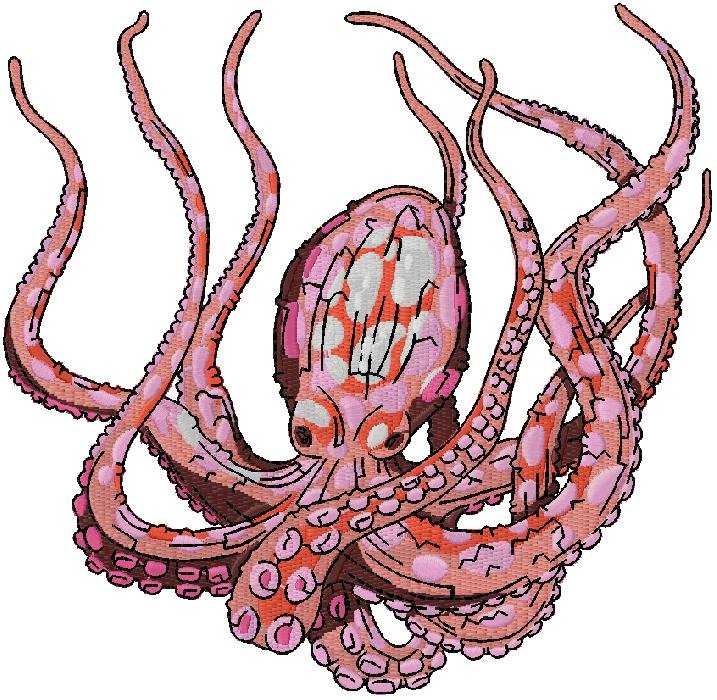 Octopus embroidery design