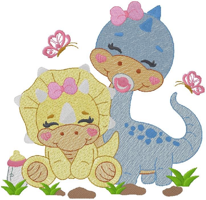 two adorable baby dinosaurs