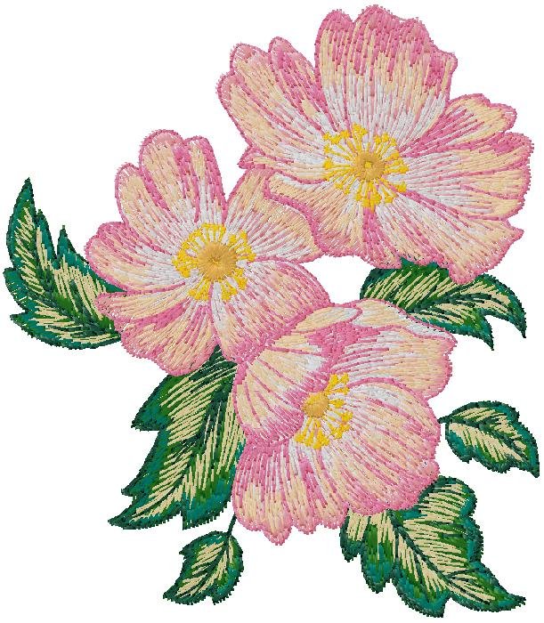Blush Bloom Elegance – Pink Floral Embroidery Design