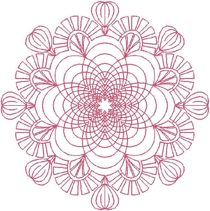Elegant Floral Mandala Embroidery Design