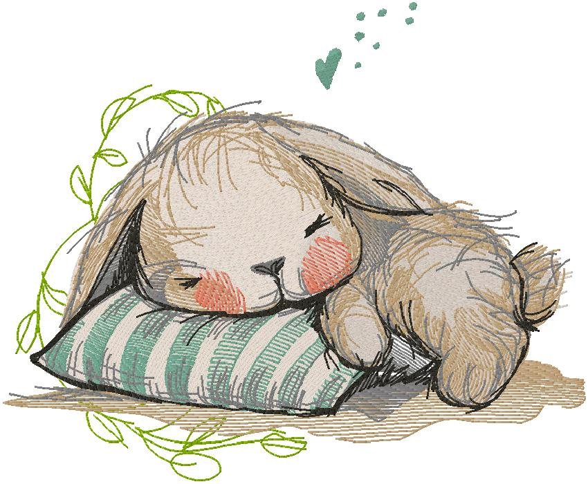Sleeping Bunny Dream Embroidery Design
