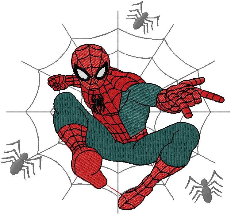 Spider-Man Action Web Embroidery Design