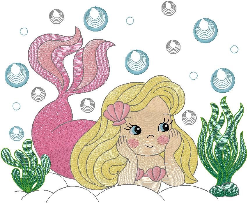 The Dreamy Mermaid Among Ocean Bubbles
