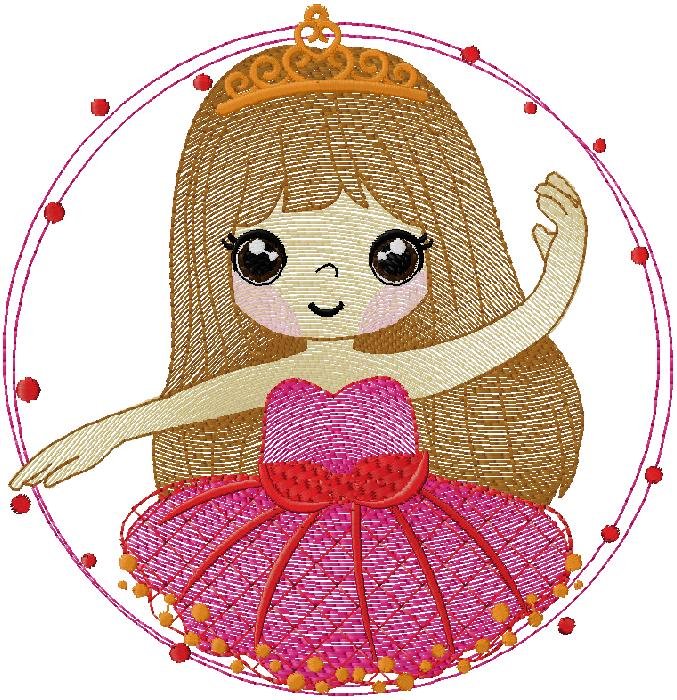 Little Princess Ballerina Embroidery Design