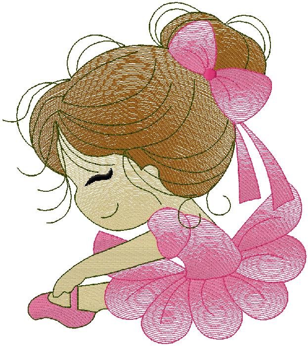 Sweet Little Ballerina Embroidery Design