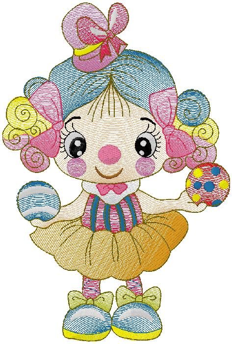 Cute Candy Doll Embroidery Design – Sweet Cartoon Girl Machine Embroidery Pattern