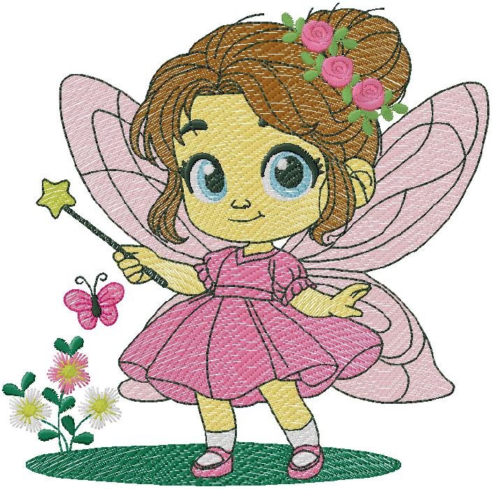 Sweet Little Fairy Embroidery Design