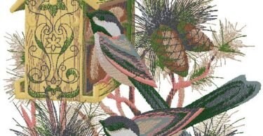 Birds machine embroidery design